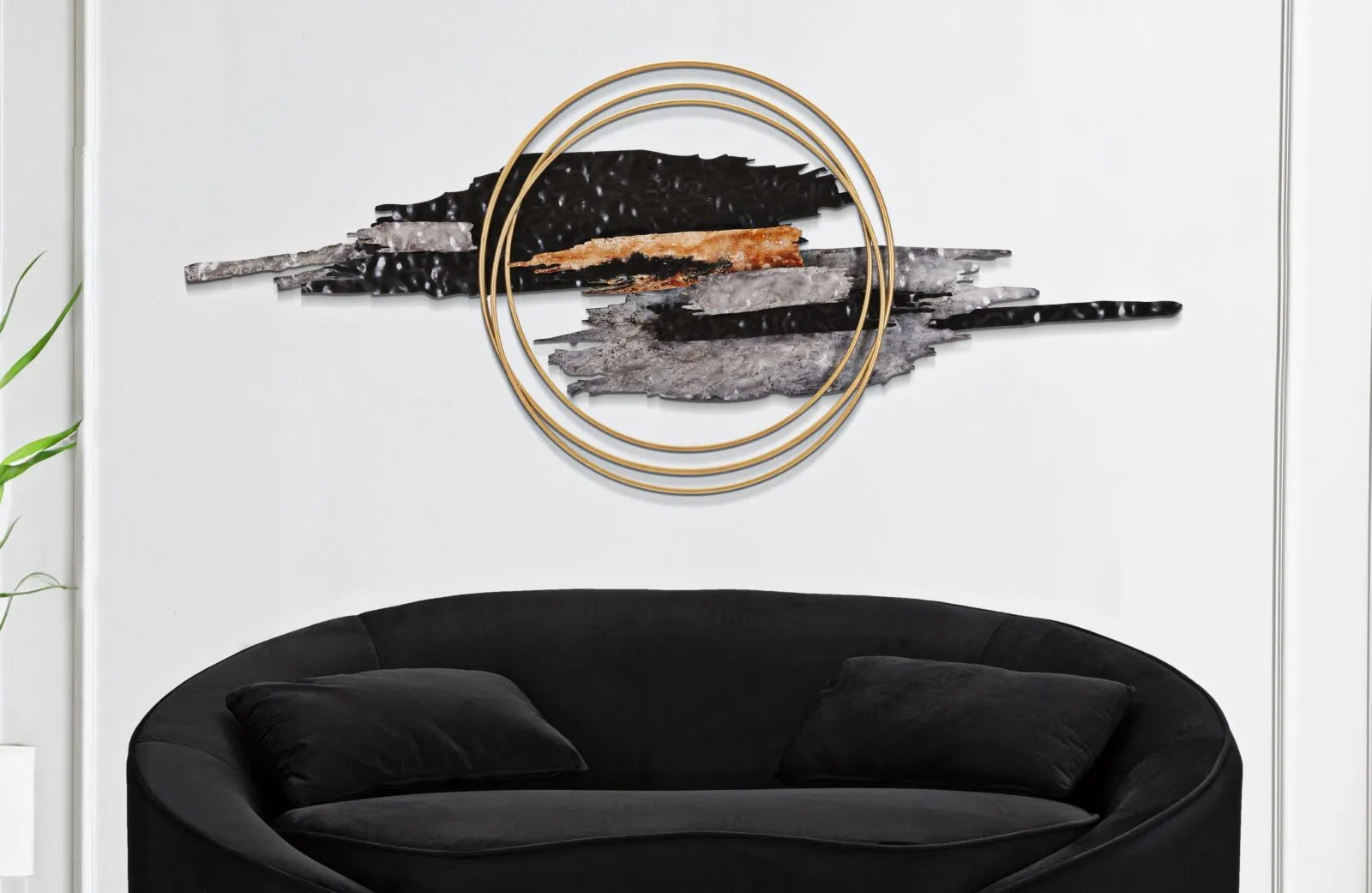 Abstract Metal Geometric Circle Wall Decor