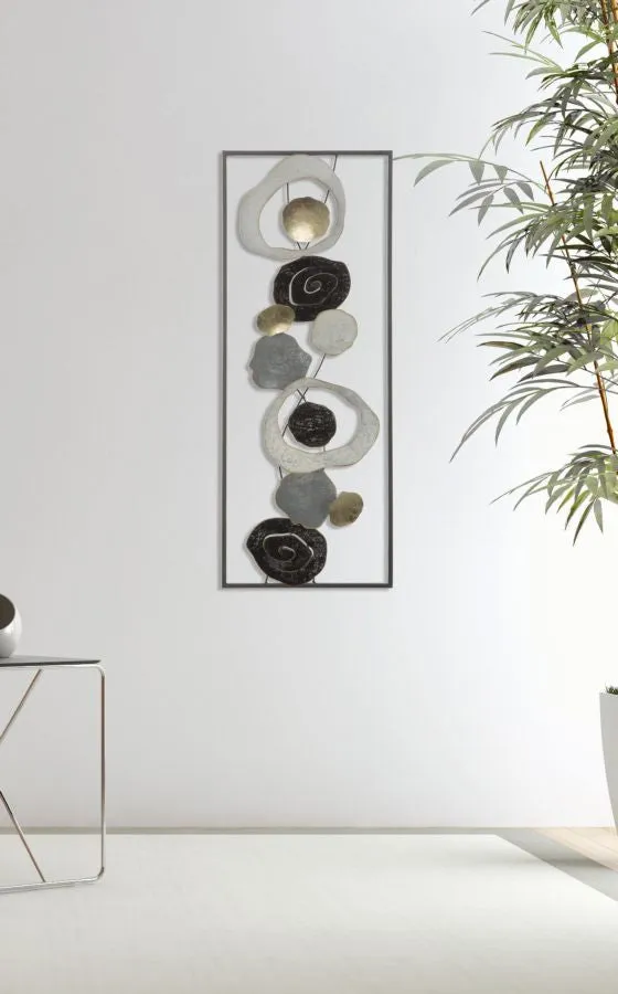 Abstract Metallic Geometric Wall decor in Frame