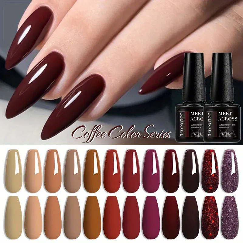 Brown Earth Coffee Color Series Gel Nail Polish Collection