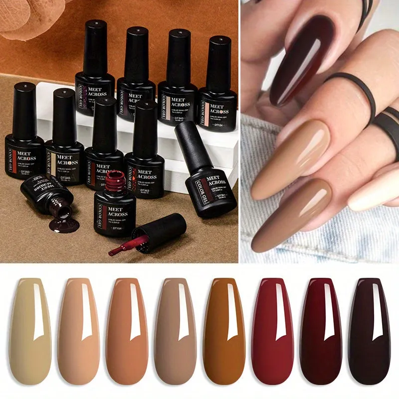 Brown Earth Coffee Color Series Gel Nail Polish Collection