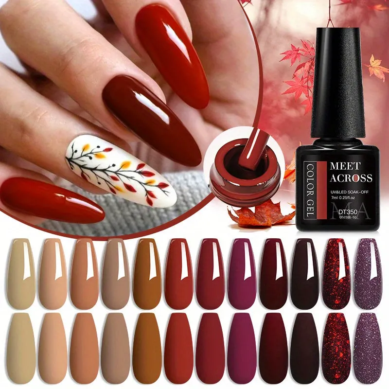 Brown Earth Coffee Color Series Gel Nail Polish Collection