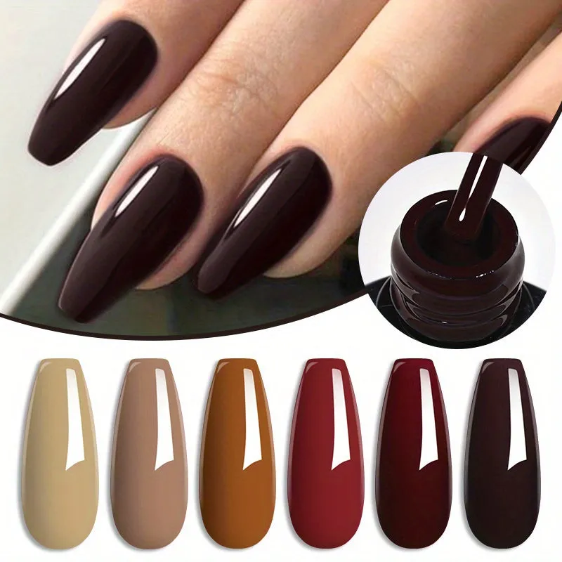 Brown Earth Coffee Color Series Gel Nail Polish Collection
