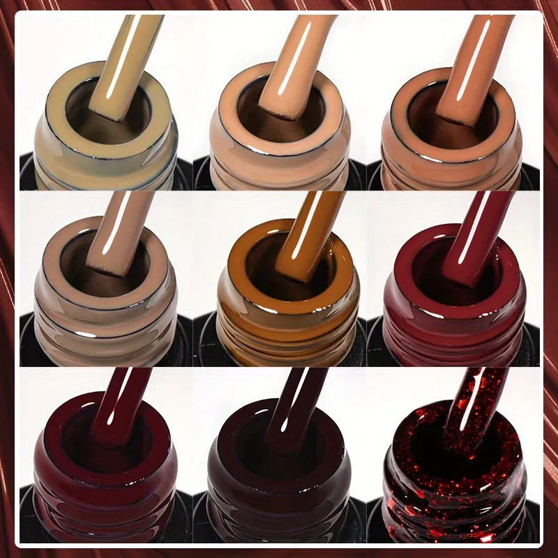 Brown Earth Coffee Color Series Gel Nail Polish Collection