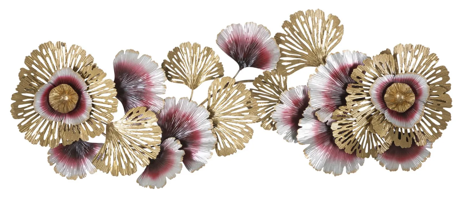 Golden & Red & Silver Flower Wall Decor