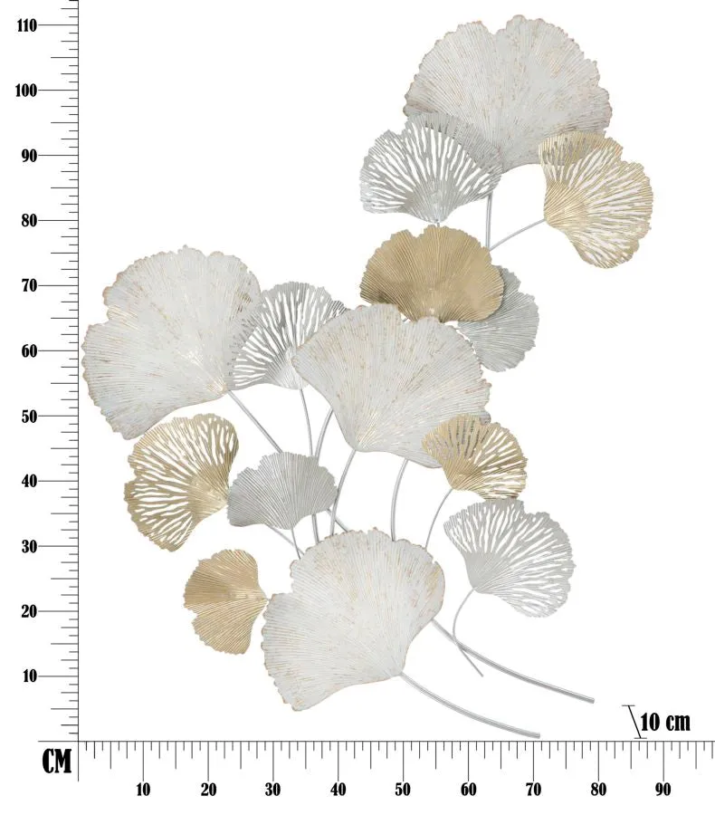 Golden & white Leaves Wall Decor