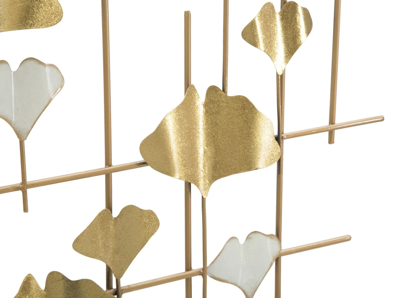 Golden Metal 3D Leaf Geometric Modern Wall Clock
