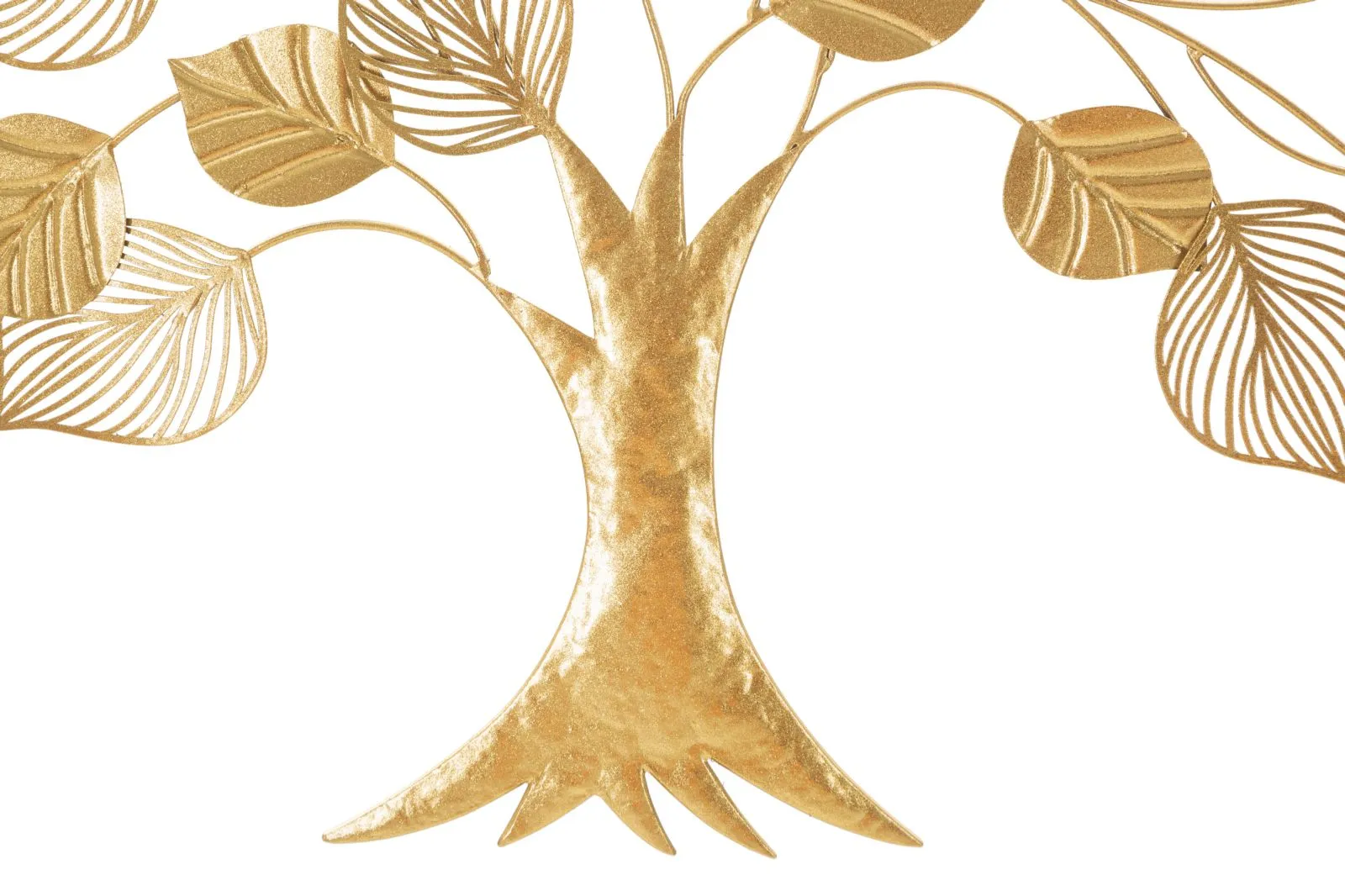 Golden Tree with Leaves Wall Decor
