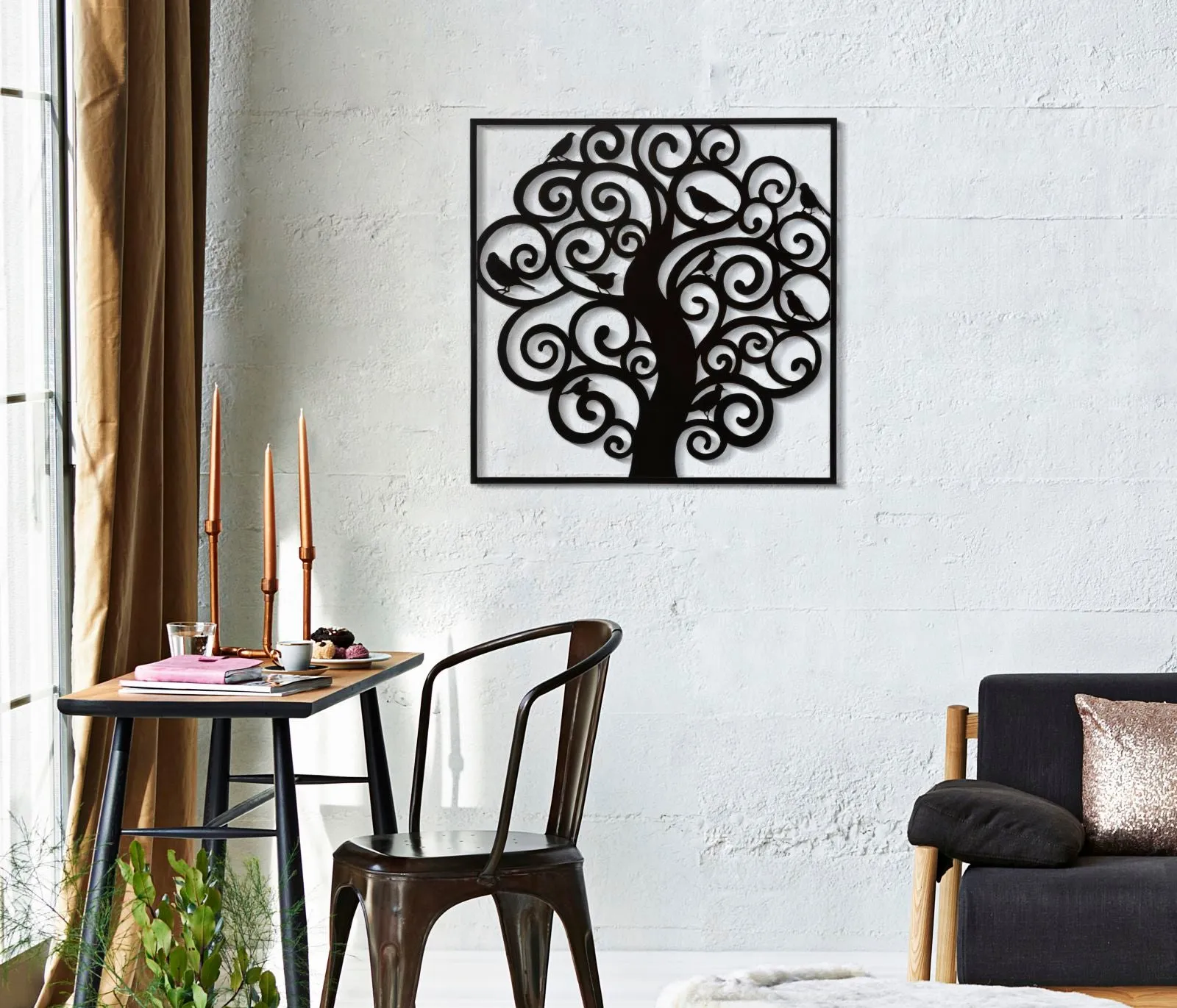 Metal Black Tree Wall Decor